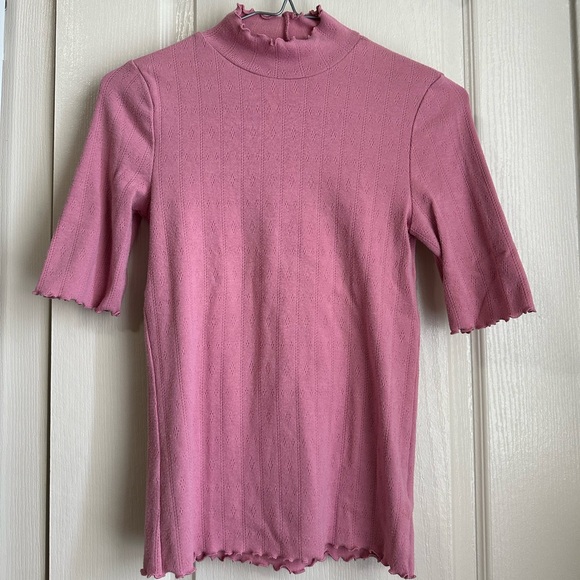 GAP Pointelle Fitted Mockneck Shirt - Picture 1 of 6